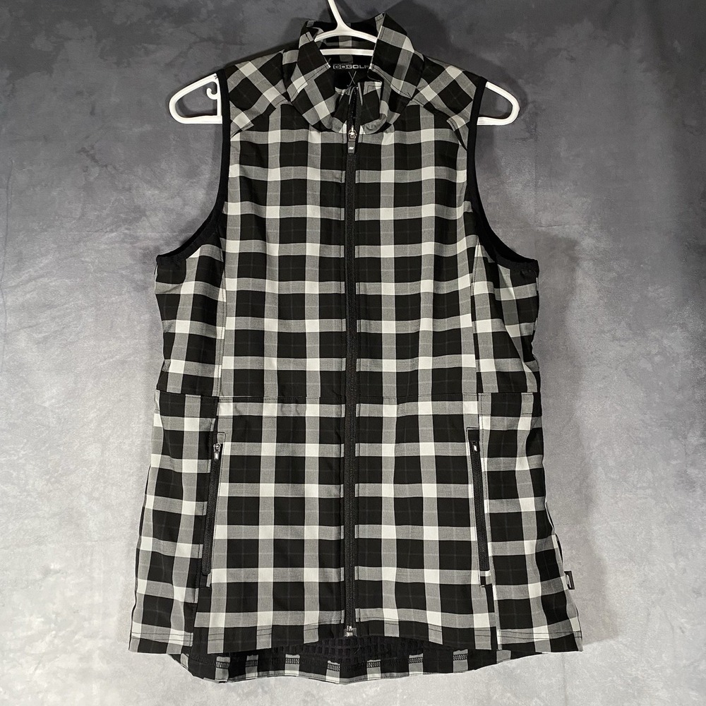 Skechers Go Golf Checkered Performance Vest Women's Sz L Activewear‎